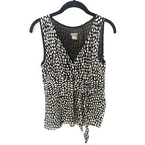 Ann Taylor Black & White Sleeveless Blouse